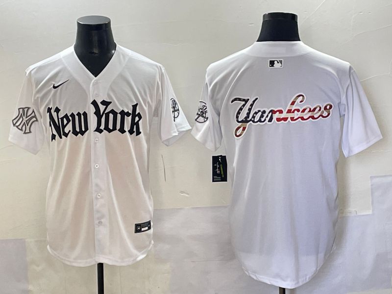 Men 2025 New York Yankees Blank White Five generations Joint Name Nike MLB Jersey style 114->new york yankees->MLB Jersey